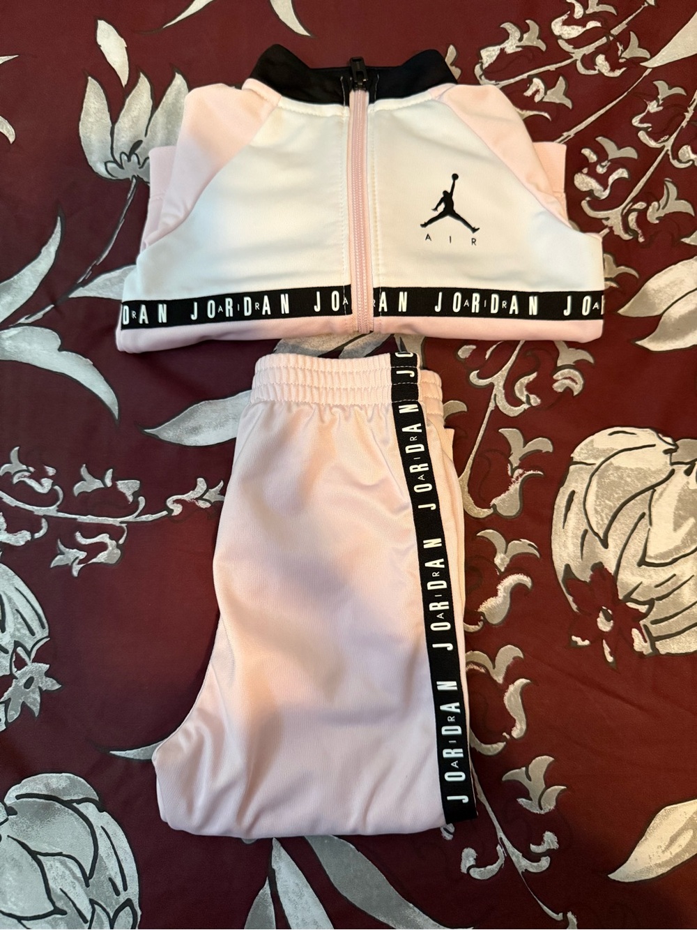 Jordan Girls Light Pink and White Track Set with Jumpman - Picture 2 of 7